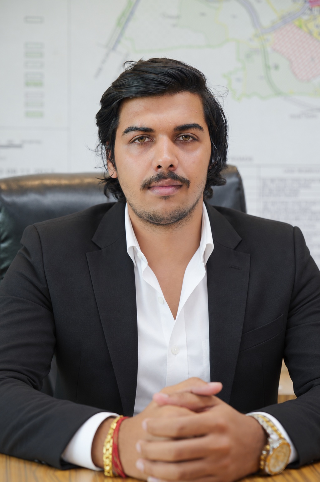 Tushar Lamba, co-founder of Investor Estate, in a black suit and white shirt